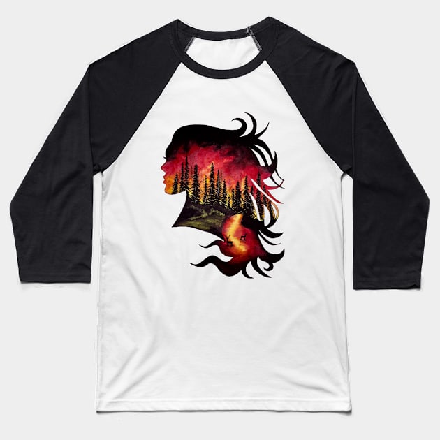Wildfire Baseball T-Shirt by Whettpaint